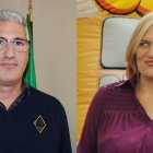 Ismael Torres, izquierda, alcalde de Huércal de Almería. Isabel Fernández, concejala destituída, derecha