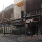 Situación actual de la fachada del edificio de la Gerencia de Urbanismo que está en construcción en la Plaza Marín.