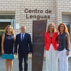 El rector de la UAL junto a la directora del Centro de Lenguas, la subdirectora y la coordinadora.