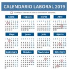 Detalle del calendario laboral para 2019.