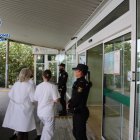 Agentes de la Policía Nacional en Torrecárdenas la mañana del miércoles