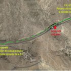 Mapa de la zona de actuación en las obras de reparación