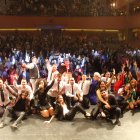 Los artistas, sobre el escenario y ante el público que llenó el Auditorio Maestro Padilla.