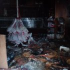 Interior del local tras el incendio de esta madrugada.
