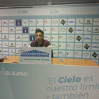 Javilillo en la sala de prensa de Santo Domingo.