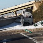 Imagen del camión accidentado facilitada por Samantha Garrido.