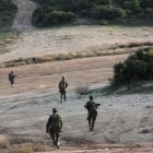 Imagen de archivo de legionarios durante unas prácticas en Zaragoza.