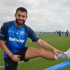 Rubén Duarte, entrenando con el Deportivo Alavés.