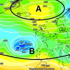 Trayectoria más probable de las borrascas atánticas