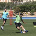 Álvaro Giménez trabajó con normalidad este miércoles.