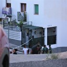 Cordón policial en el lugar del tiroteo la tarde del viernes