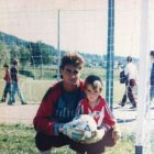 Papá Kike con el pequeño Iker en su etapa en el Athletic.