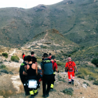 Rescate del ciclista en el Barranco del Cura.