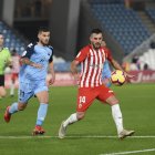 Roberto Olabe en su única aparición por Almería con el Extremadura.