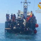 La embarcación Río Almanzora en la suelta de Rampete.