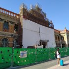 Así se encuentra actualmente la fachada de la antigua estación