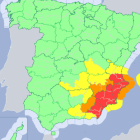 Mapa de avisos de la Aemet.