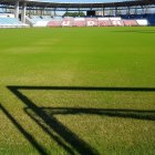 Así está el césped del Estadio en estos momentos.