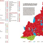La distribución del voto del 10N en la provincia.