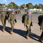 Primera rotación del contigente, este martes en el Aeropuerto de Almería