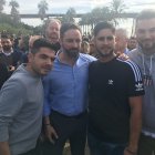 Abascal, segundo desde la izquierda, esta mañana en Almería.