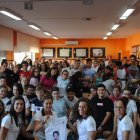 Las jugadoras de la selección española de balonmano femenino, en el centro.