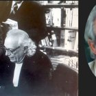 Rafael Alberti en la Librería Cajal, en 1978, donde estuvo la delegación de Círculo. Manuel Rodríguez, delegado en Almería.