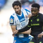Wilfrid Kaptoum en el partido Espanyol-Real Betis.