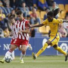 César de la Hoz en el partido en el campo del Alcorcón.