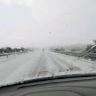 Grandes dificultades para circular este miércoles por la autovía. Imagen de la A7 a su paso por Níjar.