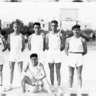 El equipo del SEU: Martos, Carretero, Gómez Fuentes, Antonio Cueto, Llopis y Corasa. 1943.
