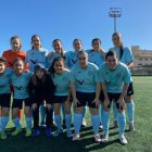 Las jugadoras celestes en La Cañada.
