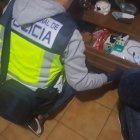 Un agente de Policía, durante uno de los registros practicados.