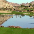 Imagen recreada del futuro campo de golf de Pechina sobre un paisaje similar.