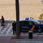 La Policía Nacional, esta mañana en el Paseo Marítimo.