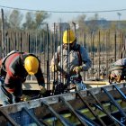 Imagen de archivo de trabajadores de la construcción.