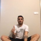 Foto que ha mandado Fran Vélez desde Grecia: entrenando en casa.