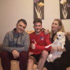 La familia Saldaña Baeza en casa durante el confinamiento.