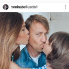 Divertida imagen del míster con su mujer y el pequeño Enzo.