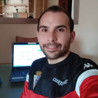 Carlos Marcos trabajando en casa con los compañeros del San Fernando.