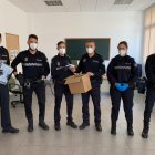 La Policía Local con sus mascarillas.