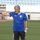 Óscar Fernández en su etapa como técnico del Almería.