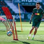 Josan en una sesión individual en el Martínez Valero.