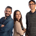 Javier Muñoz, Inma Palomares y Jero Agüero, los tres maestros del colegio nijareño.