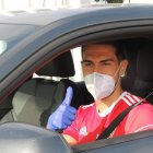 Juan Ibiza llegando al Estadio de los Juegos Mediterráneos.