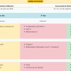 Horarios de las pruebas de acceso a la universidad.
