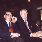 Ennio Morricone junto al productor musical George Martin en un homenaje en Alcalá en el año 2001. / Foto: Javier A. Iglesias