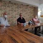 Rueda de prensa ayer de la Mesa del Tren.