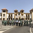 La delegada Sandra García en la base de la Legión. La voz