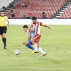 Romera en el partido Almería-Málaga.